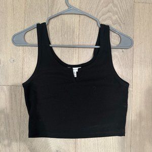 Topshop Cropped Black Tank Top